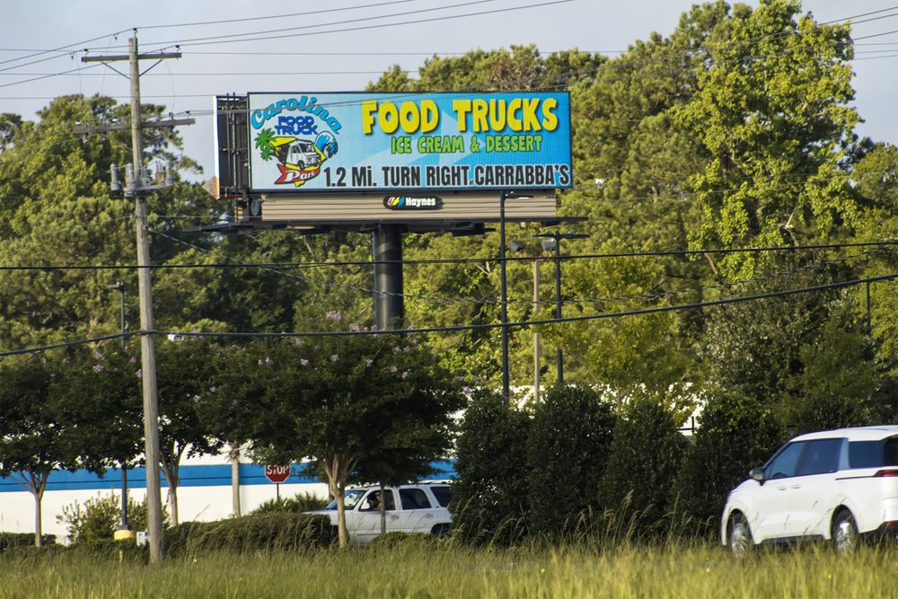 Carolina Food Trucks billboard on US-17, Myrtle Beach